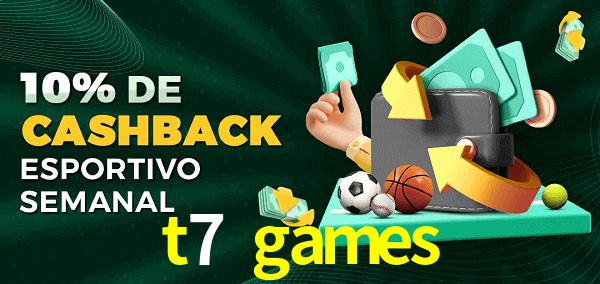 10% de bônus de cashback na t7 games
